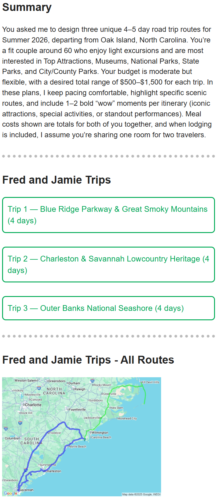 Sample trip report cover